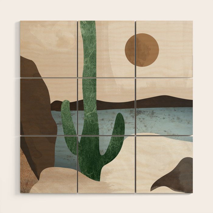 Cactus Wood Wall Art Gallery Image 1