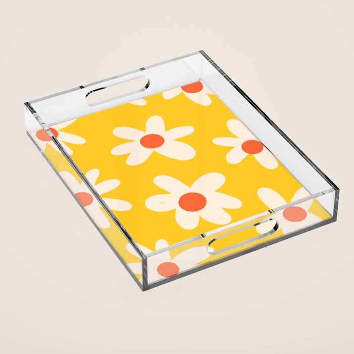 Happy Golden Daisies | Yellow Daisies | Summer Flowers Acrylic Tray Gallery Image 1