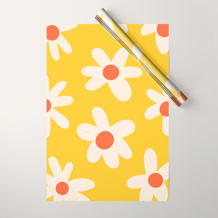 Happy Golden Daisies | Yellow Daisies | Summer Flowers Wrapping Paper Gallery Image 1