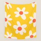 Happy Golden Daisies | Yellow Daisies | Summer Flowers Wall Tapestry Gallery Image 4