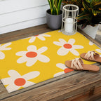 Happy Golden Daisies | Yellow Daisies | Summer Flowers Outdoor Rug Gallery Image 2