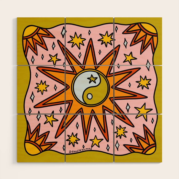 Yin Yang Sun Wood Wall Art Gallery Image 1
