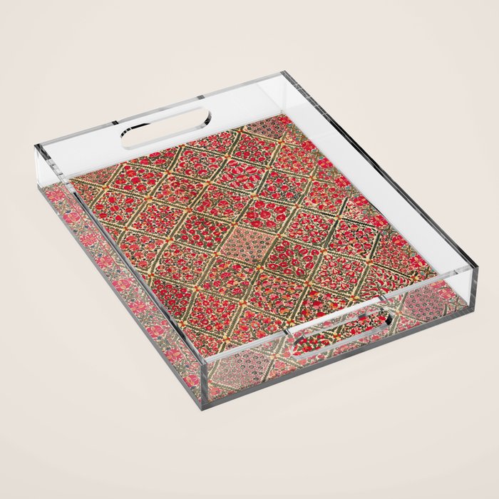 Zarafshan Suzani Uzbekistan Embroidery Print Acrylic Tray Gallery Image 1