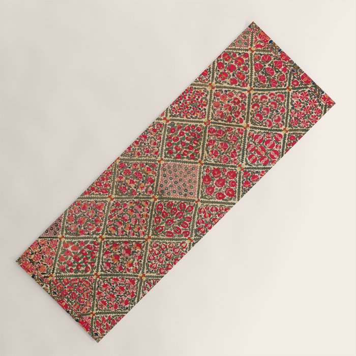 Zarafshan Suzani Uzbekistan Embroidery Print Yoga Mat Gallery Image 1