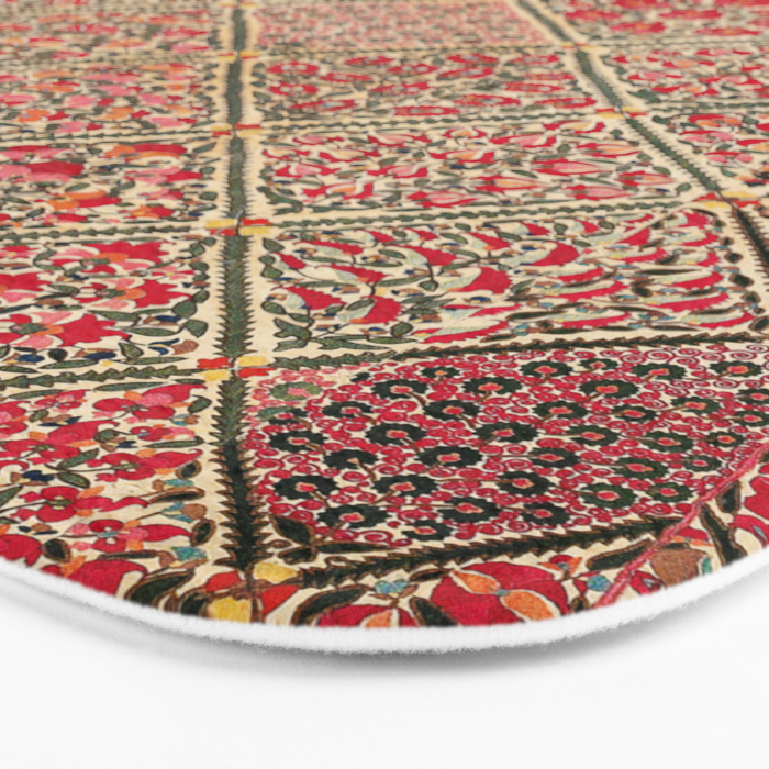 Zarafshan Suzani Uzbekistan Embroidery Print Bath Mat Gallery Image 3
