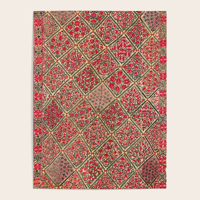 Zarafshan Suzani Uzbekistan Embroidery Print Poster Gallery Image 1