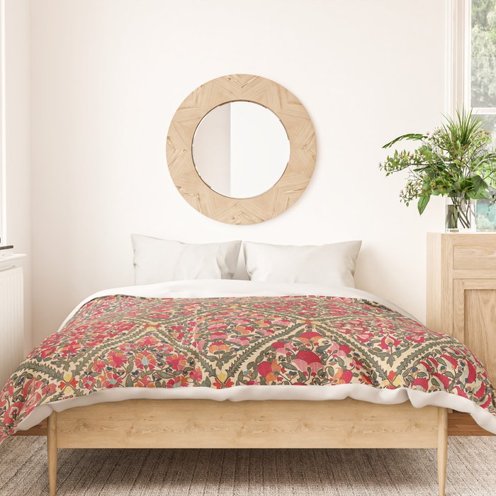 Zarafshan Suzani Uzbekistan Embroidery Print Duvet Cover Gallery Image 3