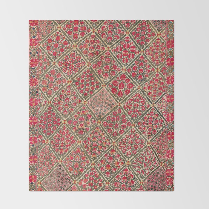 Zarafshan Suzani Uzbekistan Embroidery Print Throw Blanket Gallery Image 2