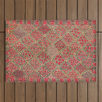 Zarafshan Suzani Uzbekistan Embroidery Print Outdoor Rug Gallery Image 1