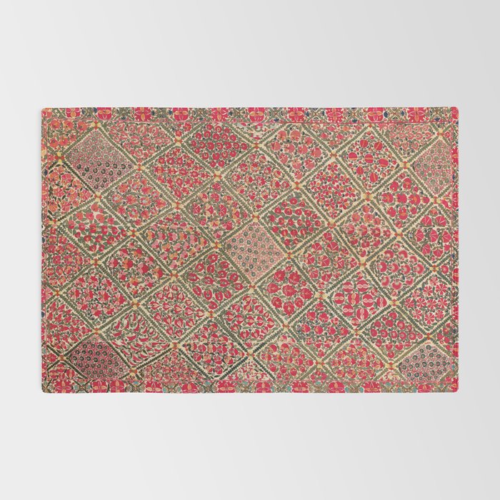 Zarafshan Suzani Uzbekistan Embroidery Print Rug Gallery Image 2