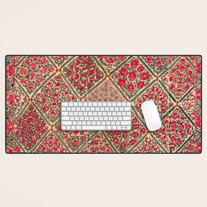 Zarafshan Suzani Uzbekistan Embroidery Print Desk Mat Gallery Image 1