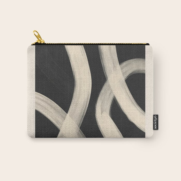 Black and White Abstract Line Art 1 Carry All Pouch Gallery Image 1