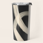 Black and White Abstract Line Art 1 Travel Mug Gallery Image 2