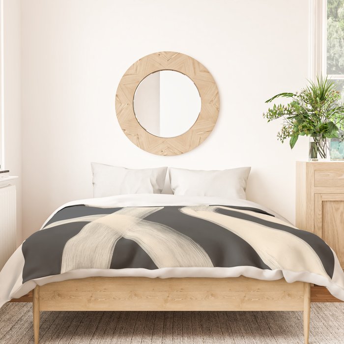 Black and White Abstract Line Art 1 Duvet Cover Gallery Image 3
