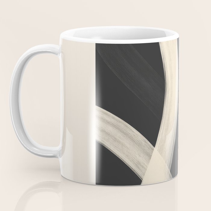 Black and White Abstract Line Art 1 Coffee Mug Gallery Image 3