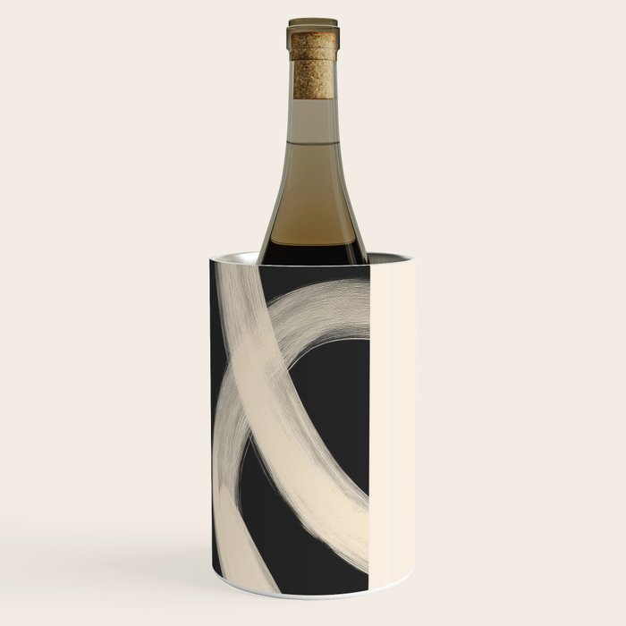 Black and White Abstract Line Art 1 Wine Chiller Gallery Image 3