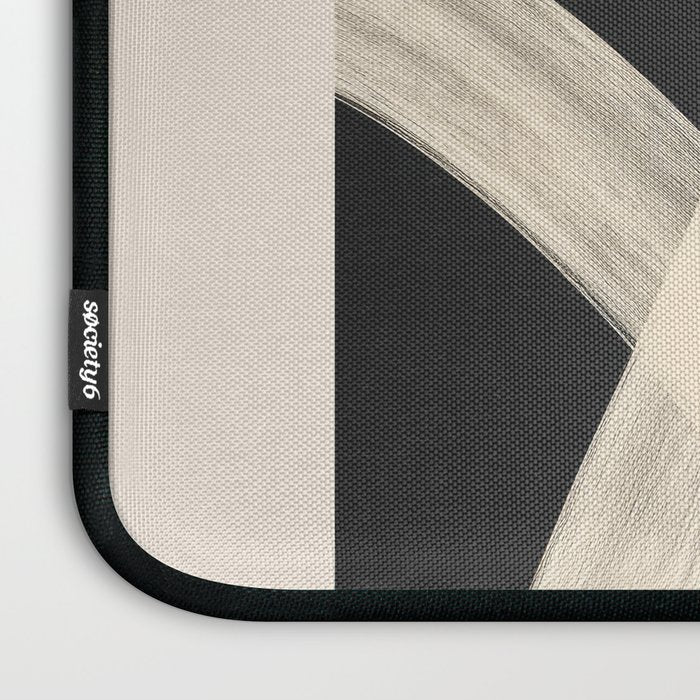 Black and White Abstract Line Art 1 Laptop Sleeve Gallery Image 3