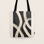 Black and White Abstract Line Art 1 Tote Bag Gallery Image 1