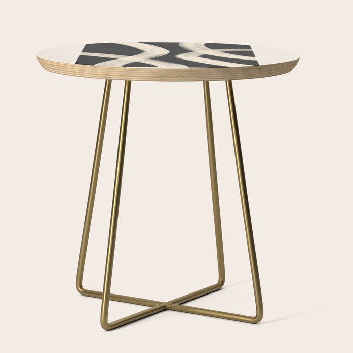 Black and White Abstract Line Art 1 Side Table Gallery Image 1