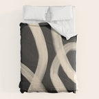 Black and White Abstract Line Art 1 Comforter Gallery Image 6