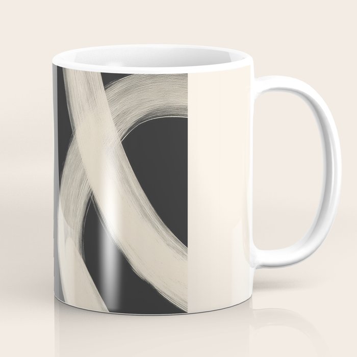 Black and White Abstract Line Art 1 Coffee Mug Gallery Image 1