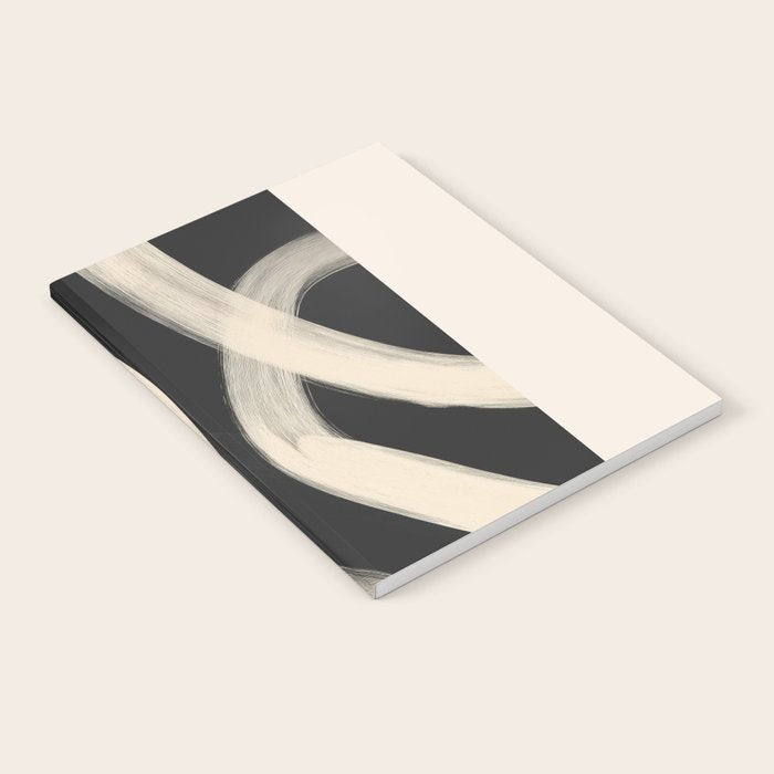 Black and White Abstract Line Art 1 Notebook Gallery Image 2