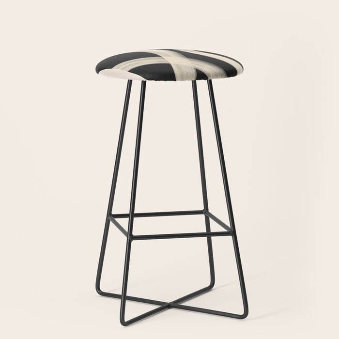 Black and White Abstract Line Art 1 Stool Gallery Image 1