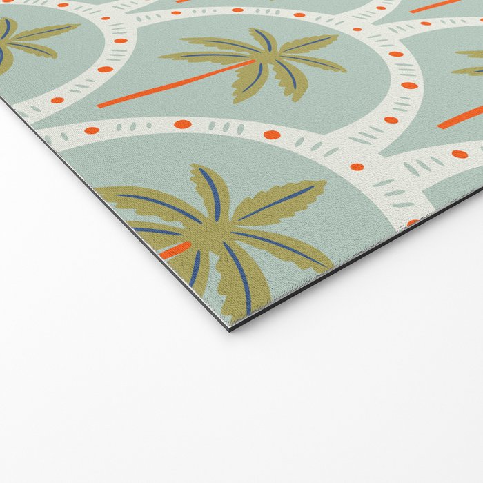 Vintage summer palm tree art pattern Welcome Mat Gallery Image 2