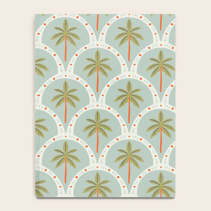 Vintage summer palm tree art pattern Notebook Gallery Image 4