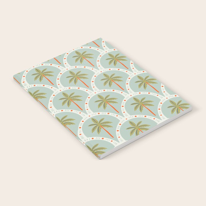 Vintage summer palm tree art pattern Notebook Gallery Image 2