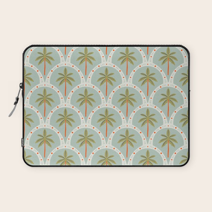 Vintage summer palm tree art pattern Laptop Sleeve Gallery Image 1