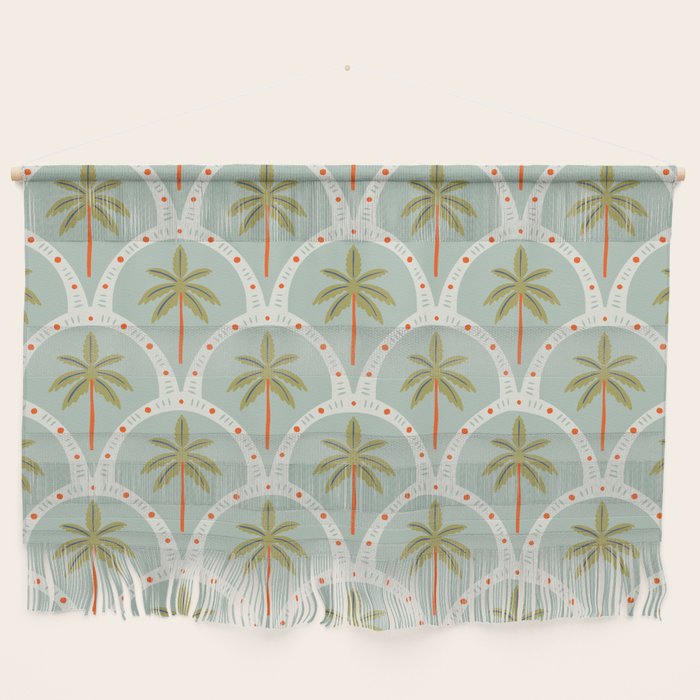 Vintage summer palm tree art pattern Wall Hanging Gallery Image 1