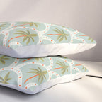 Vintage summer palm tree art pattern Pillow Sham Gallery Image 3