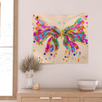 EttaVee Confetti Butterly Beige Wall Tapestry Gallery Image 2