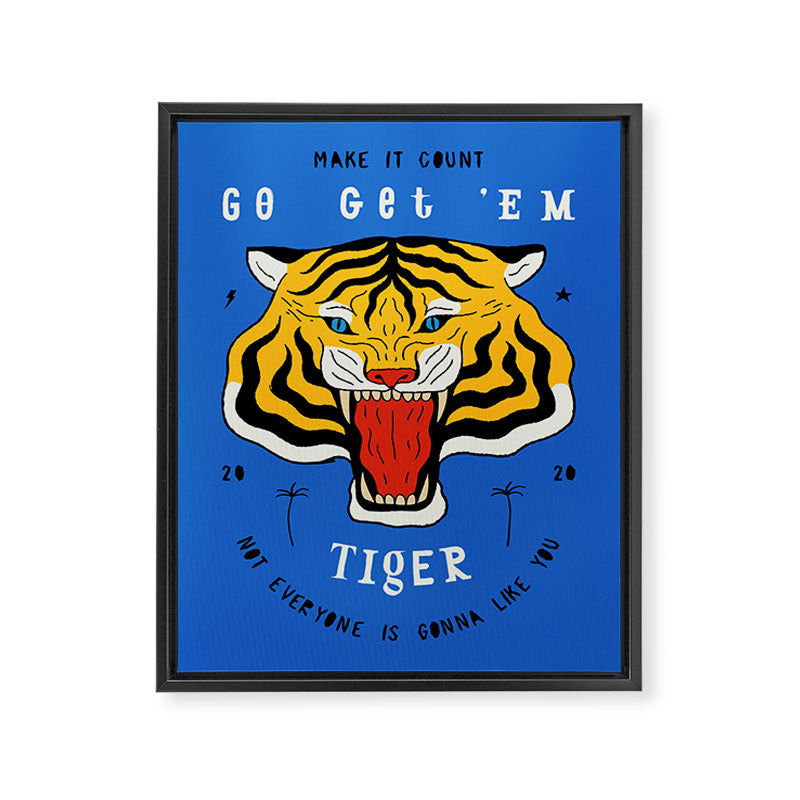 Go Get 'Em Tiger Framed Canvas Print Gallery Image 6
