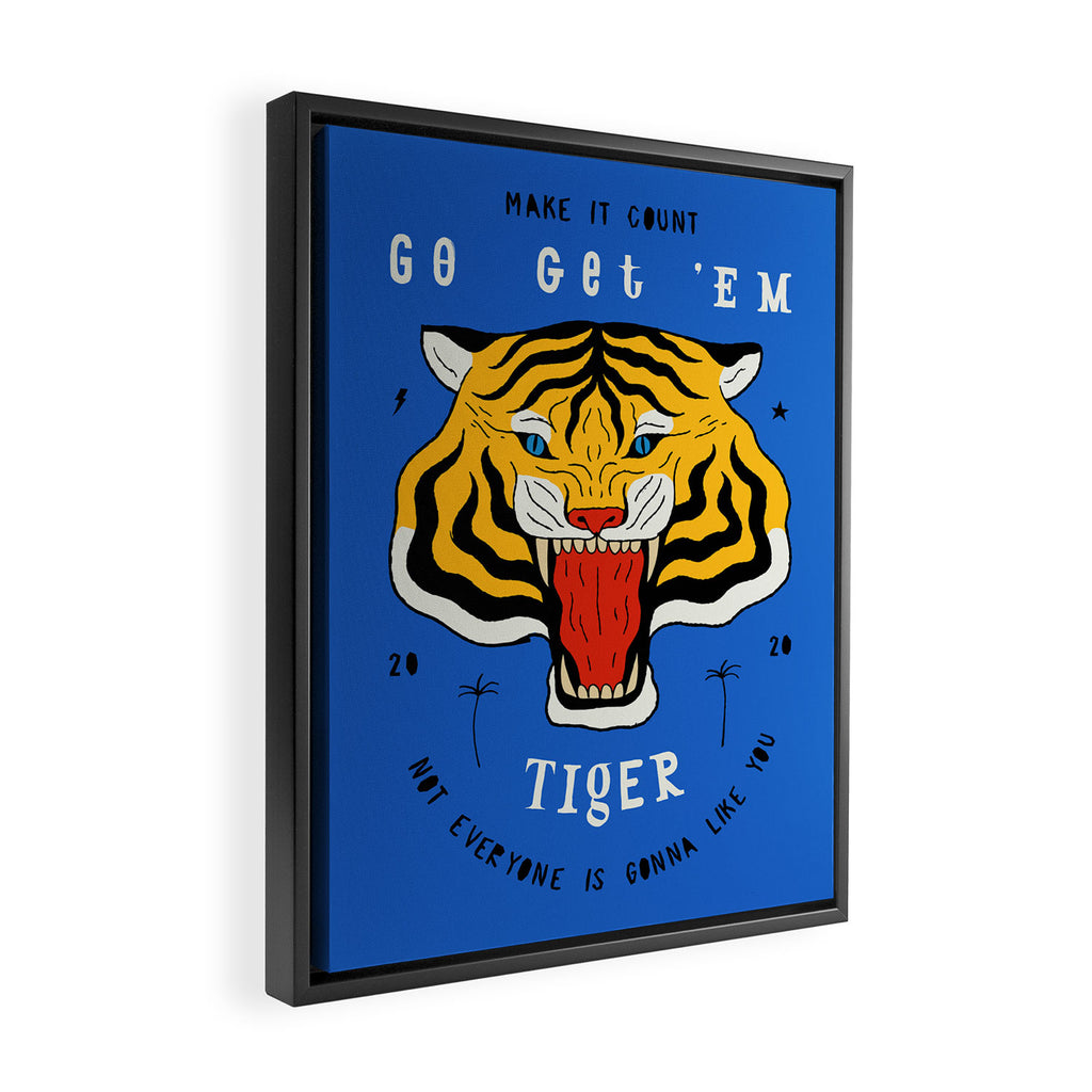 Go Get 'Em Tiger Framed Canvas Print Gallery Image 2