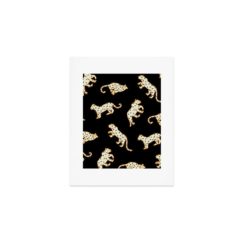 Leopard at Night Art Print Gallery Image 1