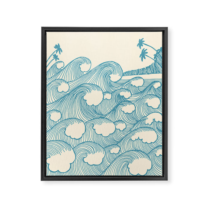 Waves Framed Canvas Print Gallery Image 1