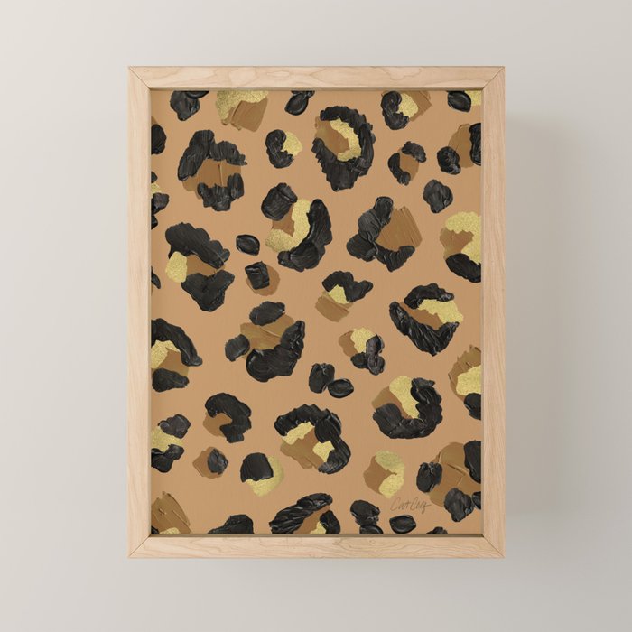 Leopard Print - Neutral & Gold Palette Mini Art Print Gallery Image 1