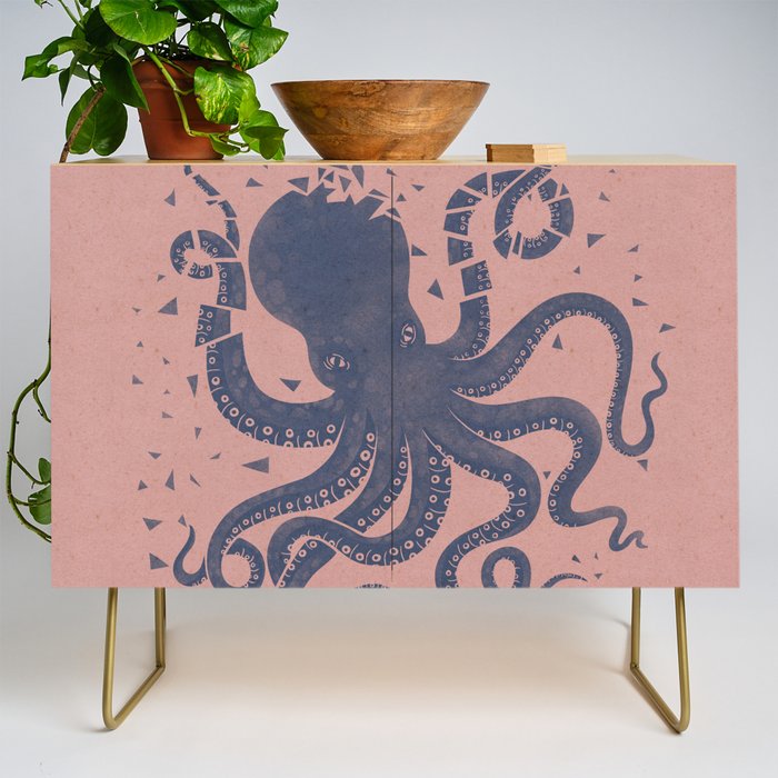 Octopus in the Deep Pastel Version Credenza Gallery Image 1