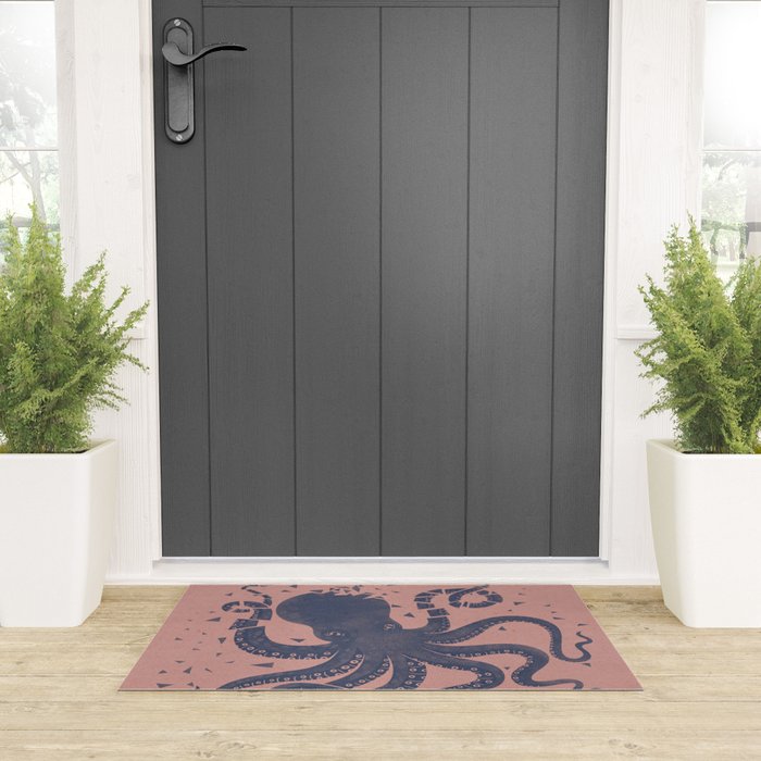 Octopus in the Deep Pastel Version Welcome Mat Gallery Image 3