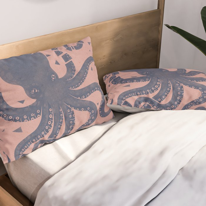 Octopus in the Deep Pastel Version Pillow Sham Gallery Image 2