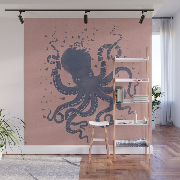Octopus in the Deep Pastel Version Wall Mural Gallery Image 1