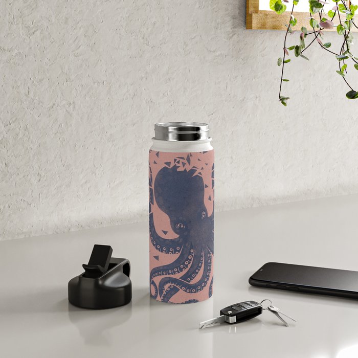 Octopus in the Deep Pastel Version Water Bottle Gallery Image 4