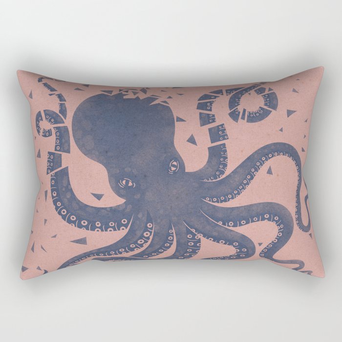 Octopus in the Deep Pastel Version Rectangular Pillow Gallery Image 1