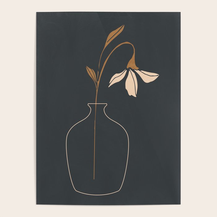 Minimal Abstract Art Vase Flower 6 Poster Gallery Image 1