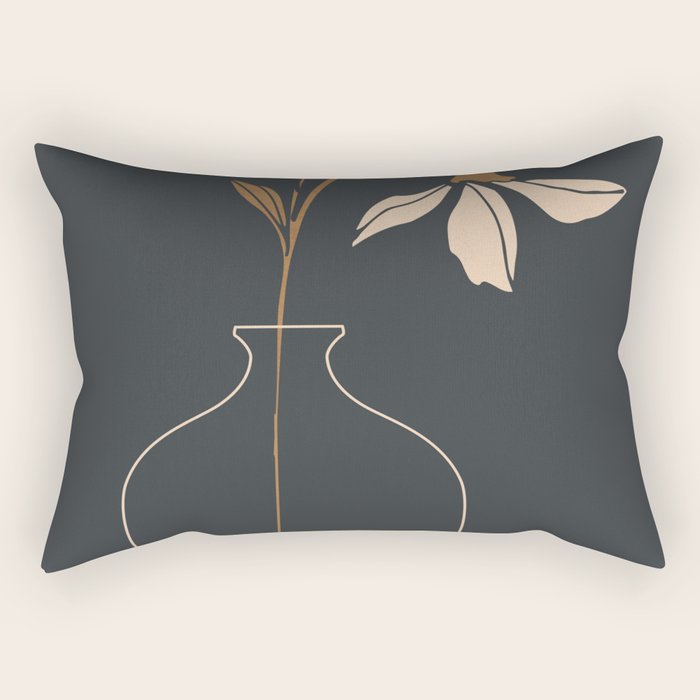 Minimal Abstract Art Vase Flower 6 Rectangular Pillow Gallery Image 2
