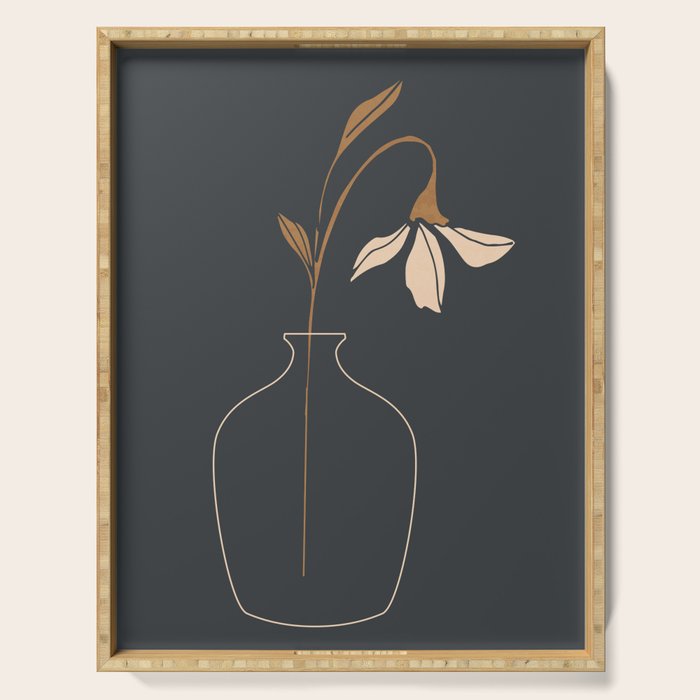 Minimal Abstract Art Vase Flower 6 Serving Tray Gallery Image 1