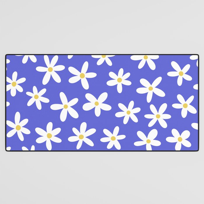 Daisies -- Blue Desk Mat Gallery Image 3