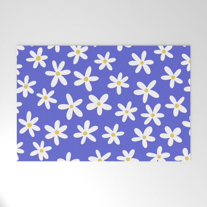 Daisies -- Blue Welcome Mat Gallery Image 1